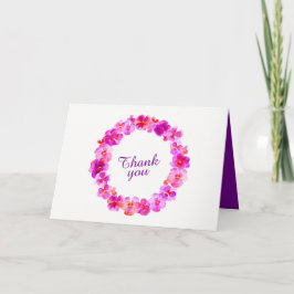 Vielen Dank, dass Sie pink pansy Aquarell Foto Hoc Dankeskarte