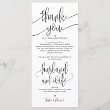 Vielen Dank, dass Sie Platz Setting Card für Weddi