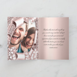 Vielen Dank, dass Sie Rose 3D-Frame-Initials Weddi Dankeskarte