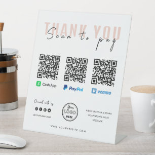 Vielen Dank, dass Sie Scan, um die QR-Code-Zahlung Sockelschild