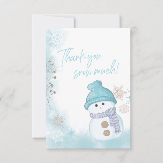 Vielen Dank, dass Sie Schnee Much Winter Baby Dusc Dankeskarte (Vorderseite)