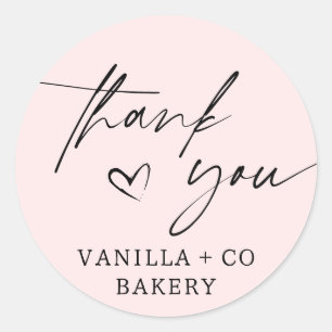 Vielen Dank, dass Sie Script Heart Bakods Bakery B Runder Aufkleber