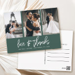 Vielen Dank, dass Sie sich für das handgeschrieben Postkarte<br><div class="desc">Vielen Dank an Ihre Gäste mit diesen modernen Foto Collage danke Ihnen Karten mit handgeschriebener "Liebe & danke".</div>