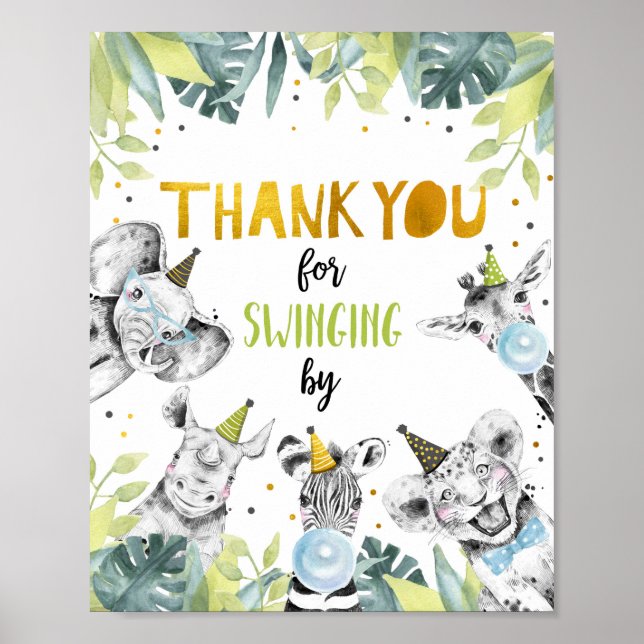 Vielen Dank, dass Sie sich von Safari Party Animal Poster (Vorne)