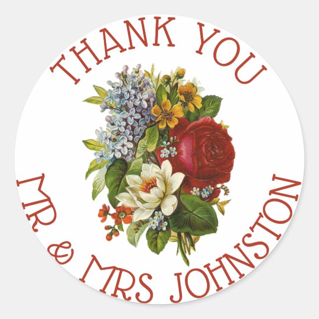Vielen Dank, dass Sie Stickers Wedding Bouquet Bur (Vorderseite)