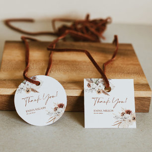 Vielen Dank, dass Sie Tags Boho Pampas Geschenkanhänger