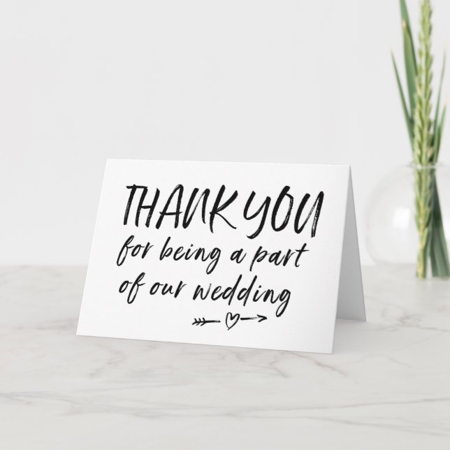 Vielen Dank, dass Sie Teil unserer Hochzeitskarte  Dankeskarte (Vorderseite)