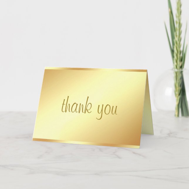 Vielen Dank, dass Sie Text in eleganter Gold-Vorla Dankeskarte (Vorderseite)