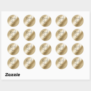 Vielen Dank, dass Sie Typografie-Minimalgold Runder Aufkleber