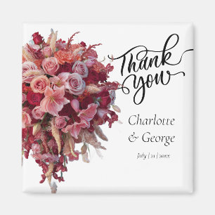 Vielen Dank, dass Sie Wedding Bouquet Blume Gastge Magnet