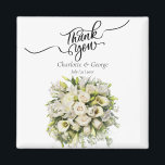 Vielen Dank, dass Sie Wedding Bouquet Blume Gastge Magnet<br><div class="desc">Vielen Dank für Ihre Hochzeit Bouquet Blume Gastgeschenk Hochzeit Dieses Design ist perfekt für Ihre grüne und weiße rustikale boho Hochzeit Thema. Und leicht anzupassen und zu personalisieren,  indem Sie den Text ändern</div>