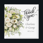 Vielen Dank, dass Sie Wedding Bouquet Blume Gastge Magnet<br><div class="desc">Vielen Dank für Ihre Hochzeit Bouquet Blume Gastgeschenk Hochzeit Dieses Design ist perfekt für Ihre grüne und weiße rustikale boho Hochzeit Thema. Und leicht anzupassen und zu personalisieren,  indem Sie den Text ändern</div>