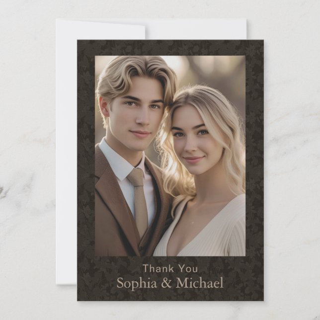 Vielen Dank, dass Sie Wedding Card Foto Rich Vinta Dankeskarte (Vorderseite)