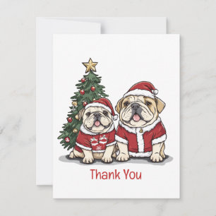 Vielen Dank, dass Sie Weihnachten Englisch Bulldog Dankeskarte