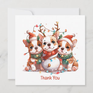 Vielen Dank, dass Sie Weihnachten Englisch Bulldog Dankeskarte