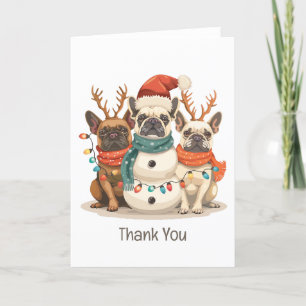 Vielen Dank, dass Sie Weihnachten Französisch Bull Dankeskarte