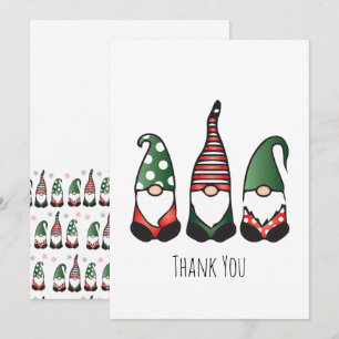 Vielen Dank, dass Sie Weihnachten Gnome Pattern Dankeskarte