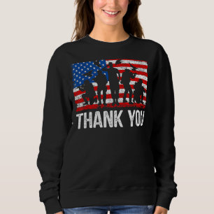 Vielen Dank, dass wir Flag Patriotic Solider Ameri Sweatshirt