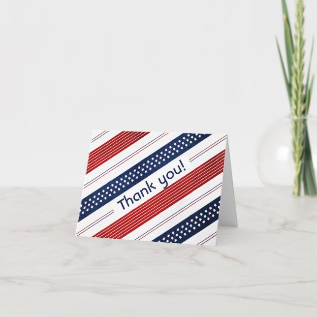 Vielen Dank - Diagonal Stars & Stripes Muster Karte (Vorderseite)