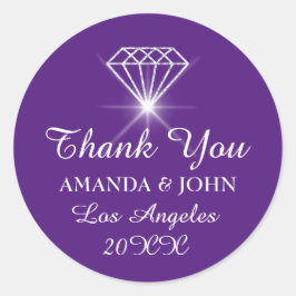 Vielen Dank Diamond Name Wedding Bridal Sweet16. Runder Aufkleber