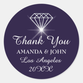Vielen Dank Diamond Name Wedding Bridal Sweet16. Runder Aufkleber
