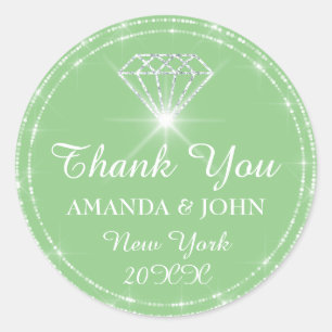Vielen Dank Diamond Name Wedding Bridal Sweet16. Runder Aufkleber