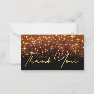Vielen Dank, die goldene Handschrift schwarzen gol Mitteilungskarte