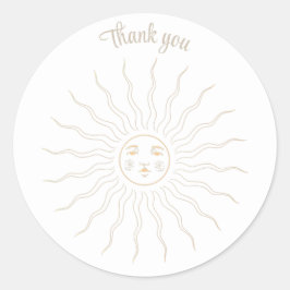 Vielen Dank, die Goldline zeichnend Sonnenschutzsc Runder Aufkleber