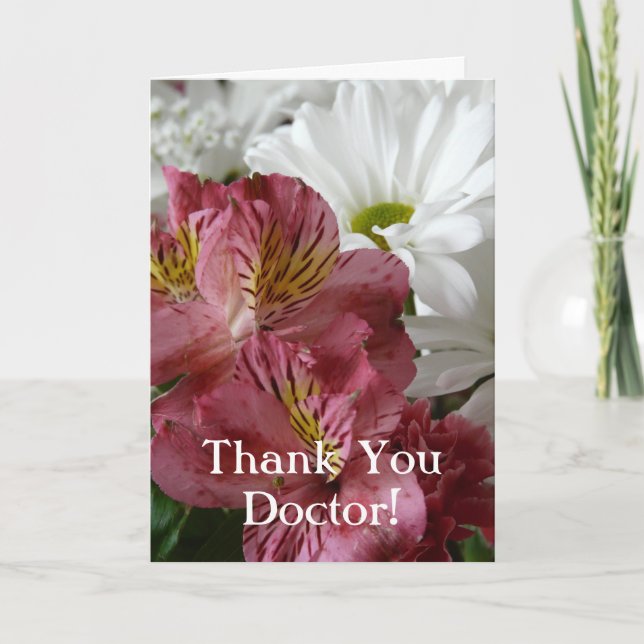 Vielen Dank, Doctor-Hübsche Blüte/Personalize Dankeskarte (Vorderseite)
