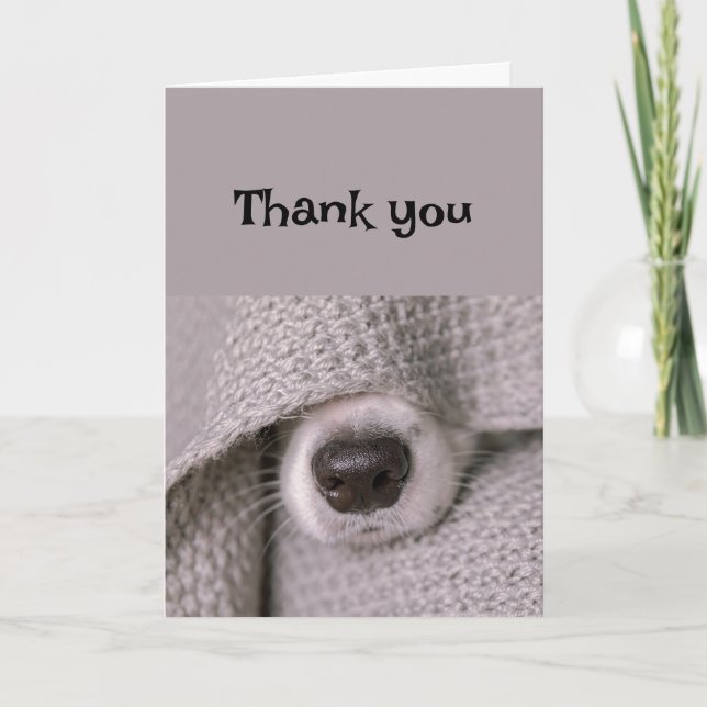 Vielen Dank, Dog Funny Dog Nose Karte (Vorderseite)