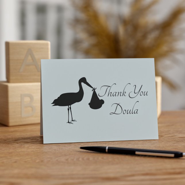Vielen Dank Doula Modern Stork Baby Delivery Card Karte (Von Creator hochgeladen)