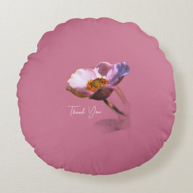Vielen Dank Dream Blume - Elegante Fantasy Nature Rundes Kissen (Vorderseite)