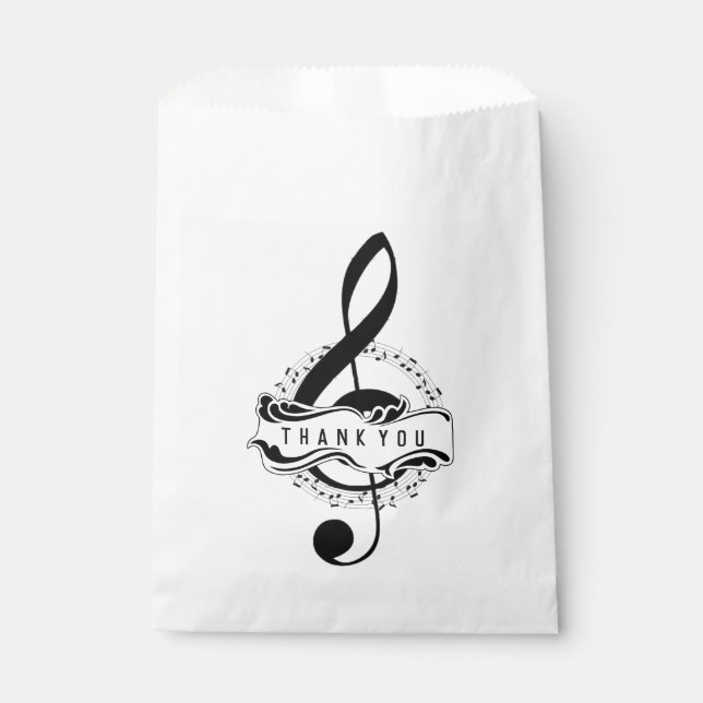 Vielen Dank Editable Musical Note Fevor Bags Geschenktütchen (Vorderseite)