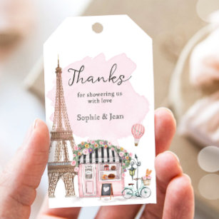 Vielen Dank Eiffel Paris Parisian Baby Dusche Geschenkanhänger