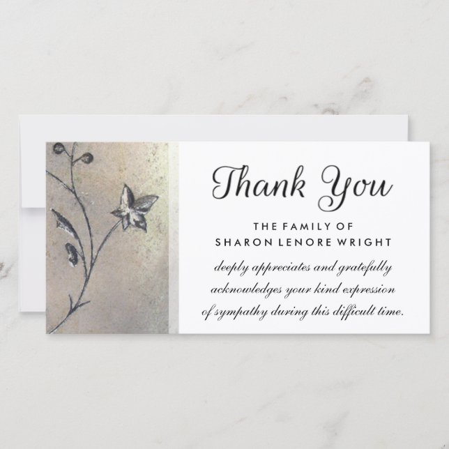 Vielen Dank, Einfachheit Sympathy Card Dankeskarte (Vorderseite)
