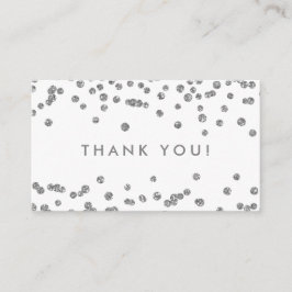Vielen Dank einfügen Silver Glitzer Confetti White Begleitkarte