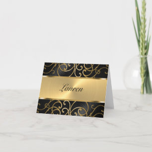 Vielen Dank Elegant Black and Gold Filigree