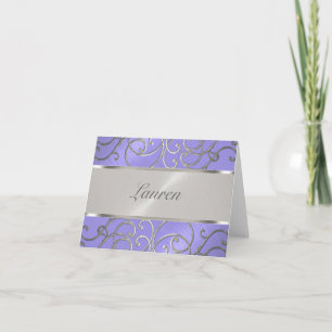 Vielen Dank Elegant Lavender Lila Silver Filigre Dankeskarte