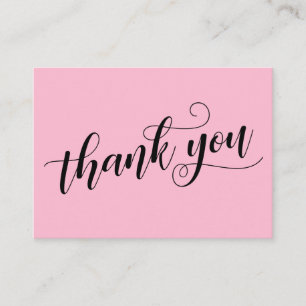 Vielen Dank Elegante Typografie Pink Gastgeschenk Begleitkarte