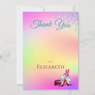 Vielen Dank Eleganter Glitzer Colorful Einladung