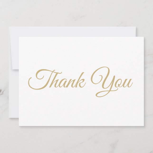 Vielen Dank, elegantes Drehbuch Gold weiße Karte (Vorderseite)
