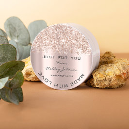 Vielen Dank, erstellt mit Liebe Glitzer Confetti R Runder Aufkleber