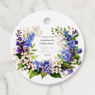 Vielen Dank etwas Blau: Baby's Breath & Flax Geschenkanhänger