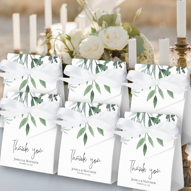Vielen Dank Eucalyptus Wedding Geschenkschachtel (Thank You Eucalyptus Wedding Favor Box)