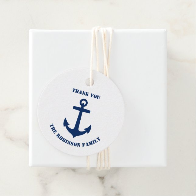 Vielen Dank, Familie Name Nautical Ship Anchor Nav Geschenkanhänger (Beispiel)