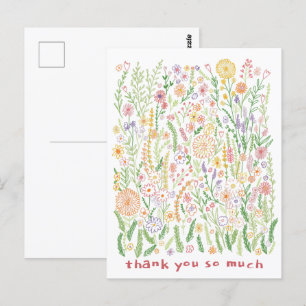 Vielen Dank, farbenfrohe Blume Fields Meadow Flora Postkarte