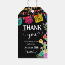 Vielen Dank Fiesta Cactus Mexican Floral Gift Tag