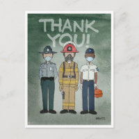 Vielen Dank First Responder Postcard