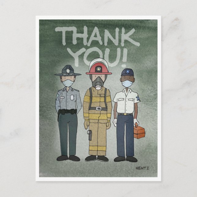 Vielen Dank First Responder Postcard Postkarte (Vorderseite)