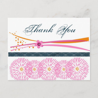 Vielen Dank, Floral Contemporary Postcards Postkarte